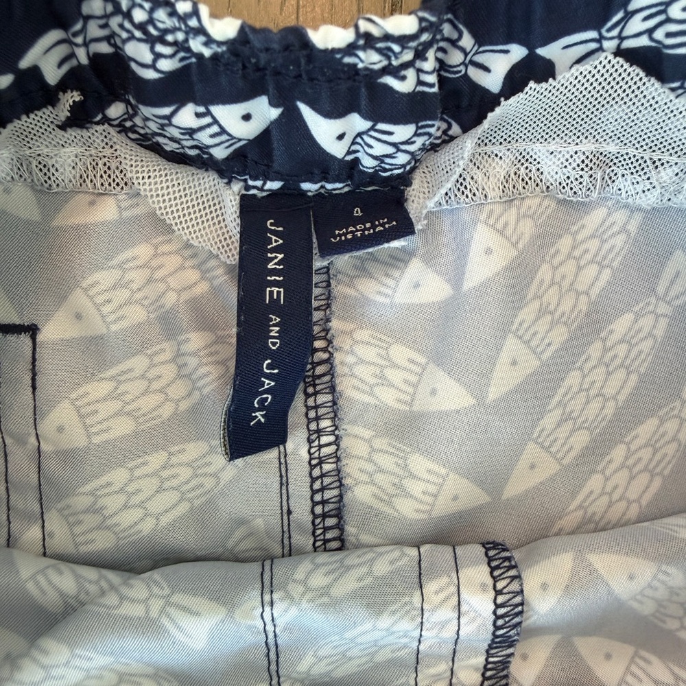 Janie and Jack Toddler Boys’ Blue Fish Swim Trunks & Board Shorts • Size 4 (XS) - Picture 2 of 12